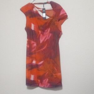 Fashion Nova Vibrant Red and Pink Mini Dress